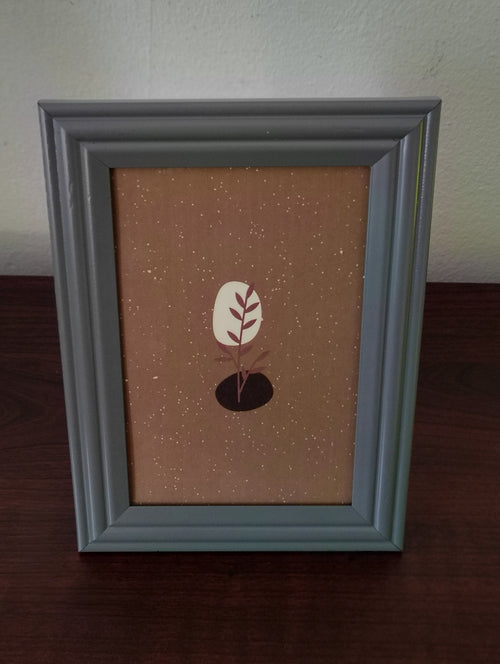 Abstract Shapes and Leaf | Contemporary Print
