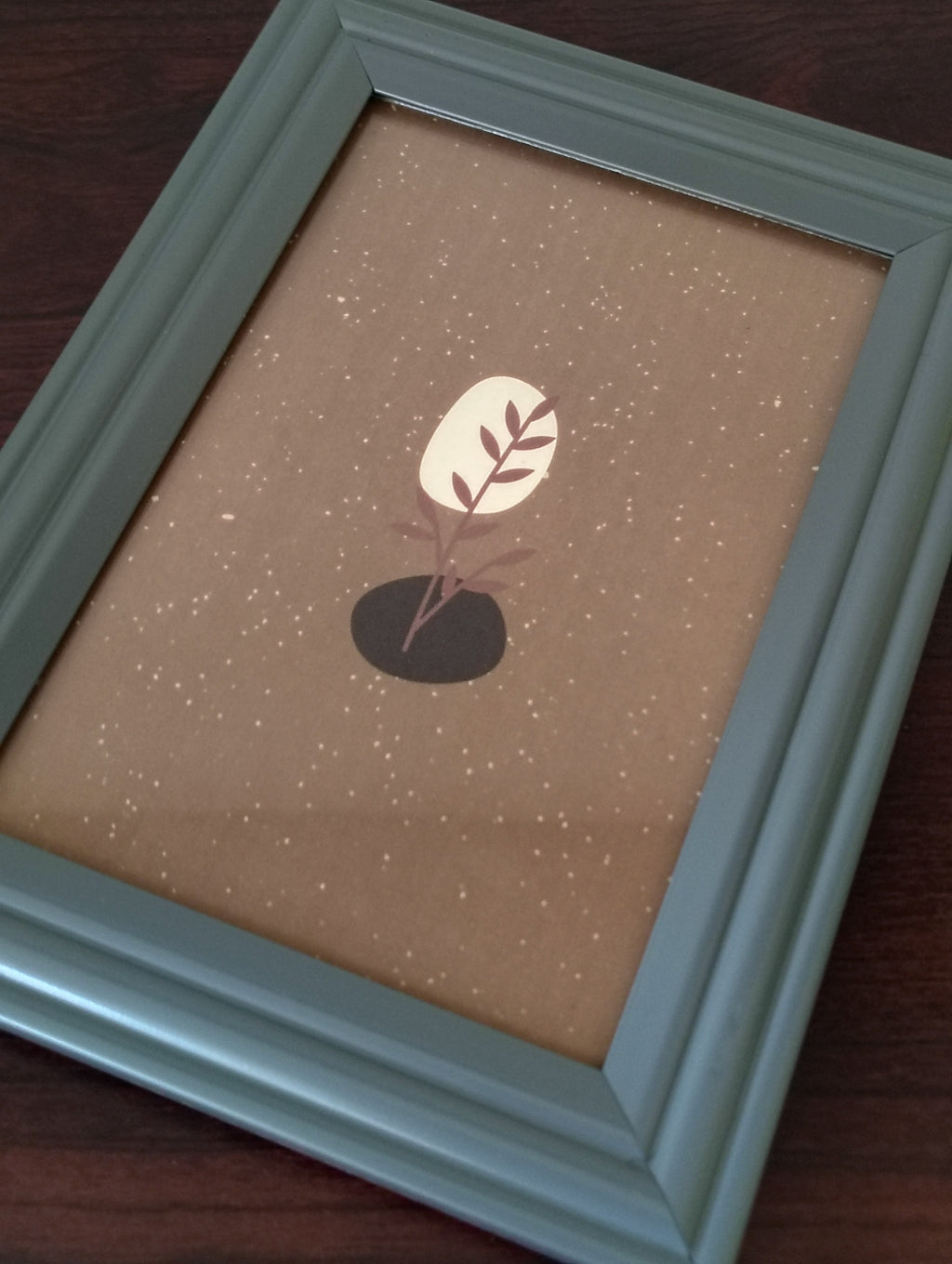 Abstract Shapes and Leaf | Contemporary Print
