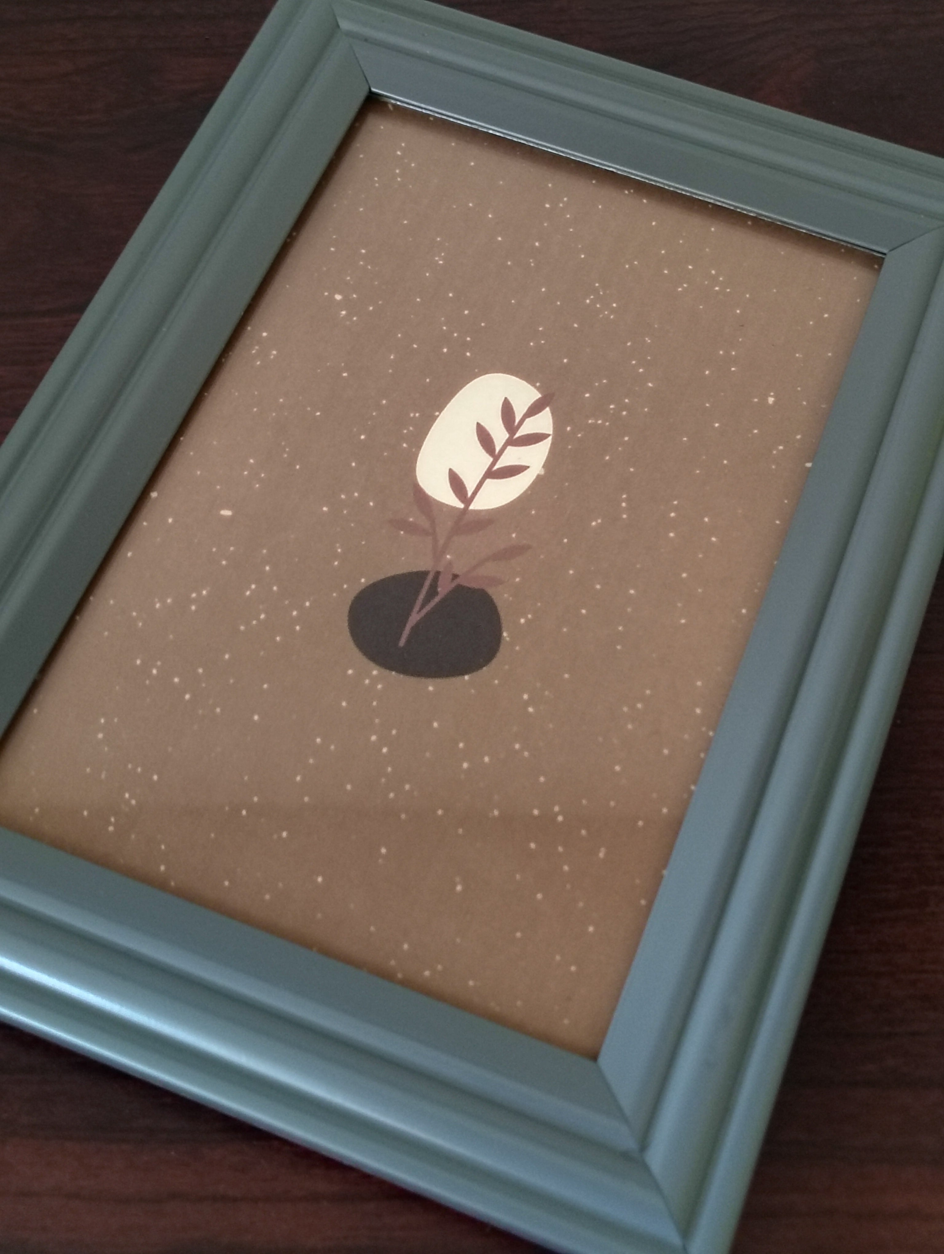 Abstract Shapes and Leaf | Contemporary Print