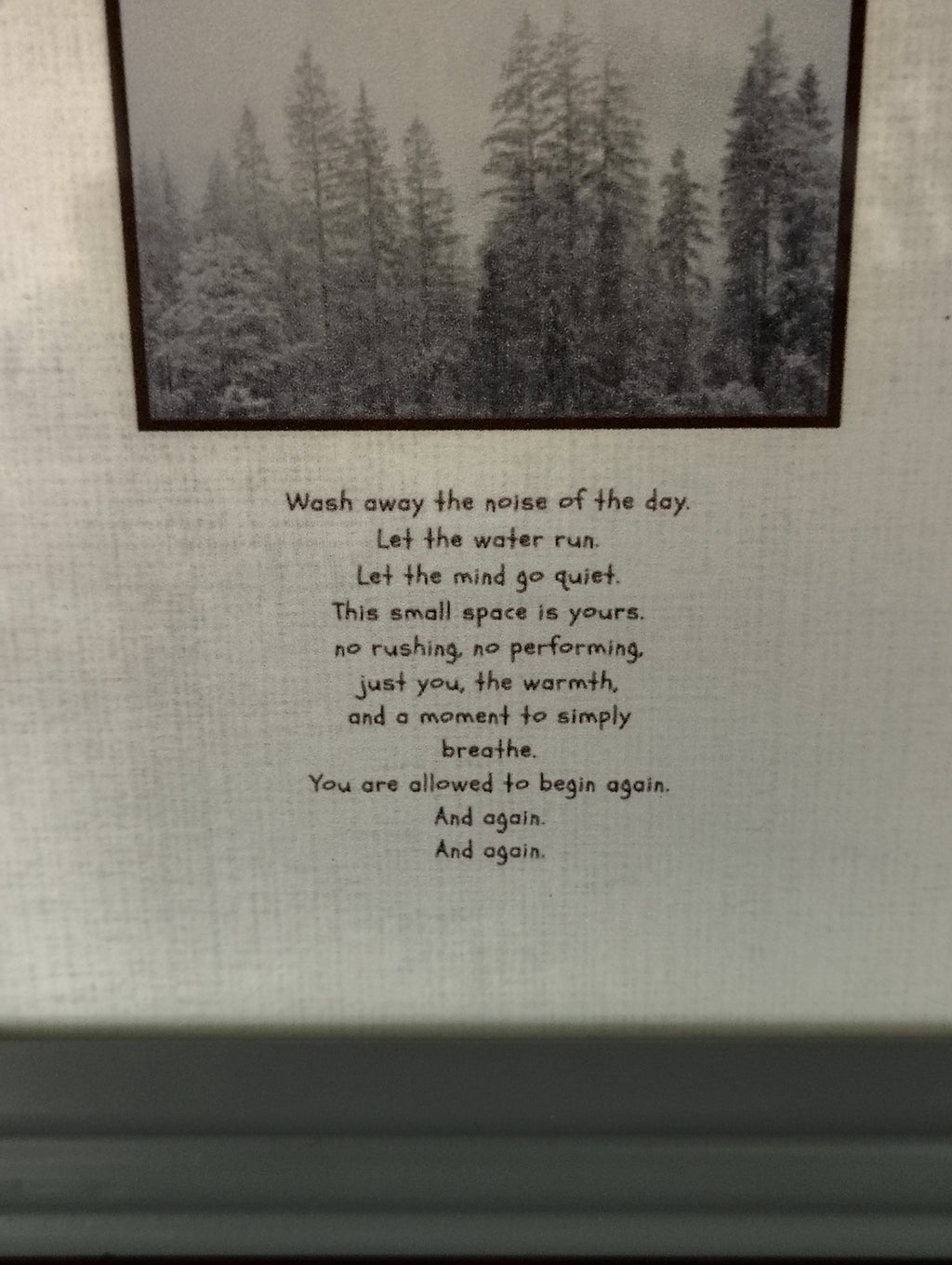 Wash Away the Noise | Treeline Poem Print