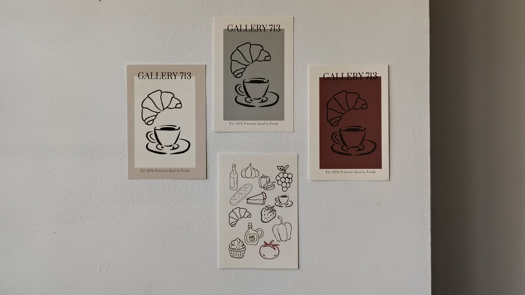 Gallery 713 Food Market Art Print | Warm Illustrated Kitchen Wall Art | 5x7 or 8x10