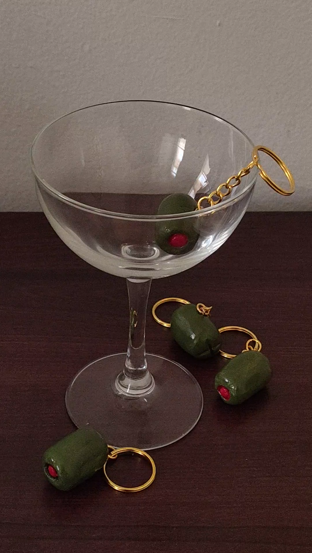 Handmade Clay Olive Keychain