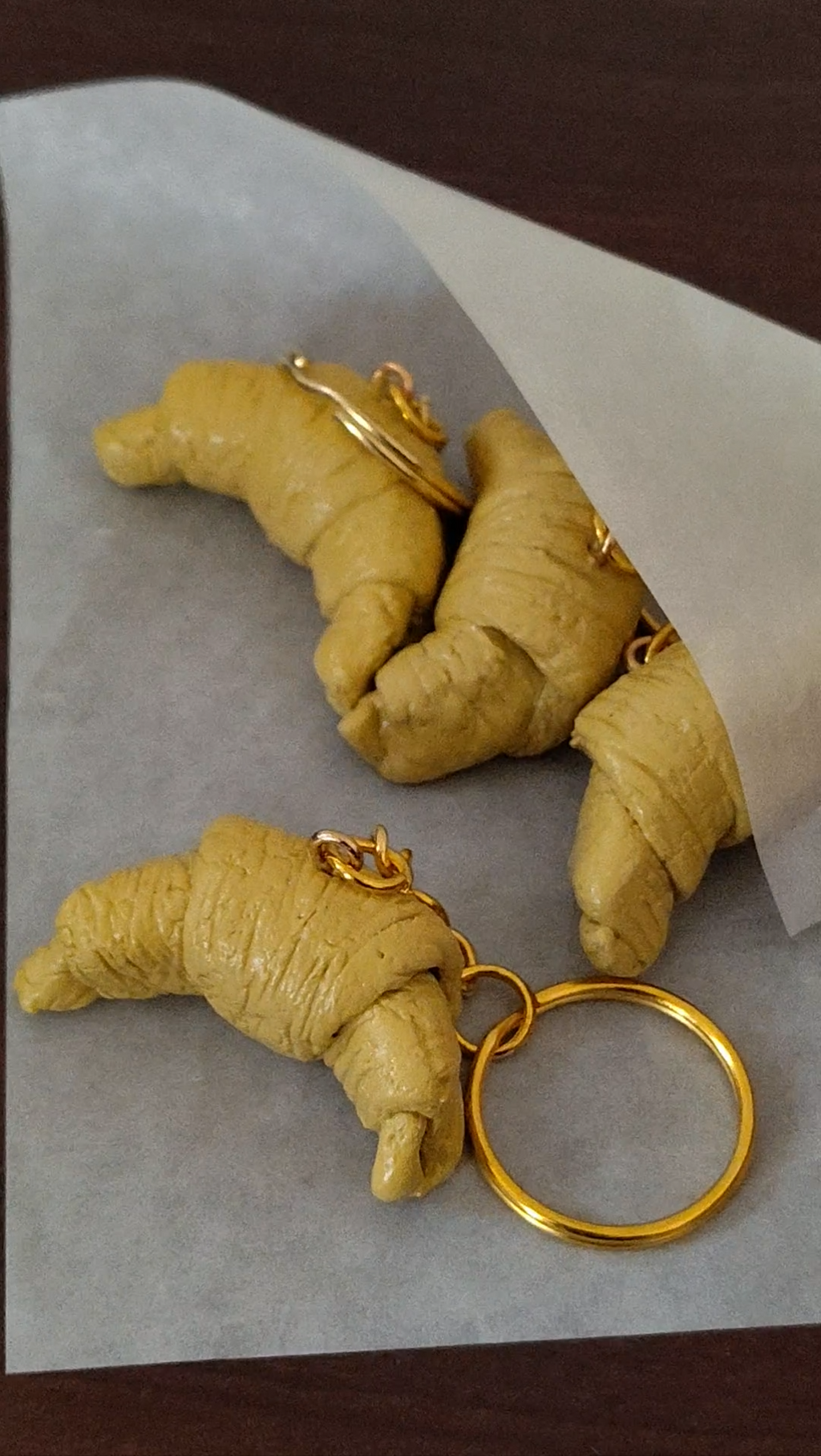 Croissant Clay Keychain