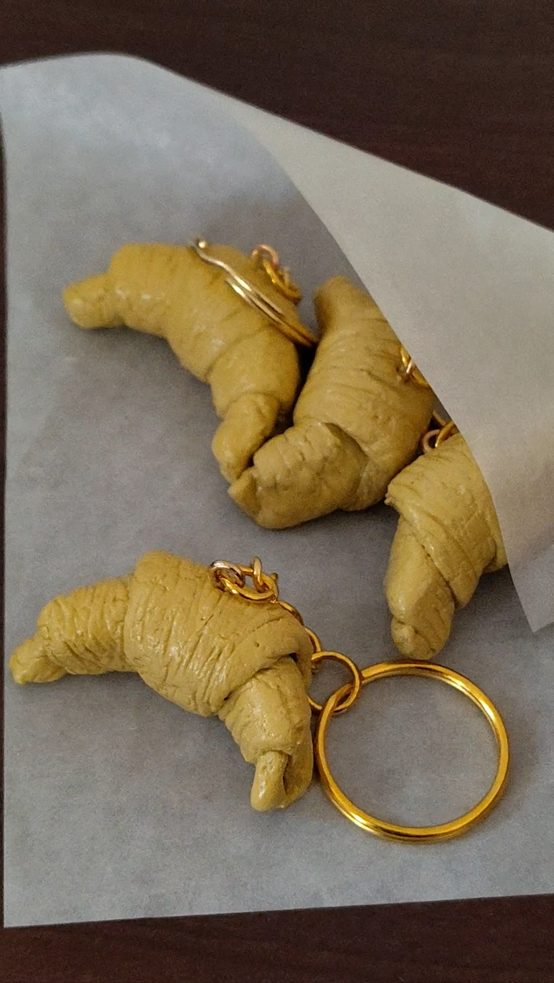Croissant Clay Keychain