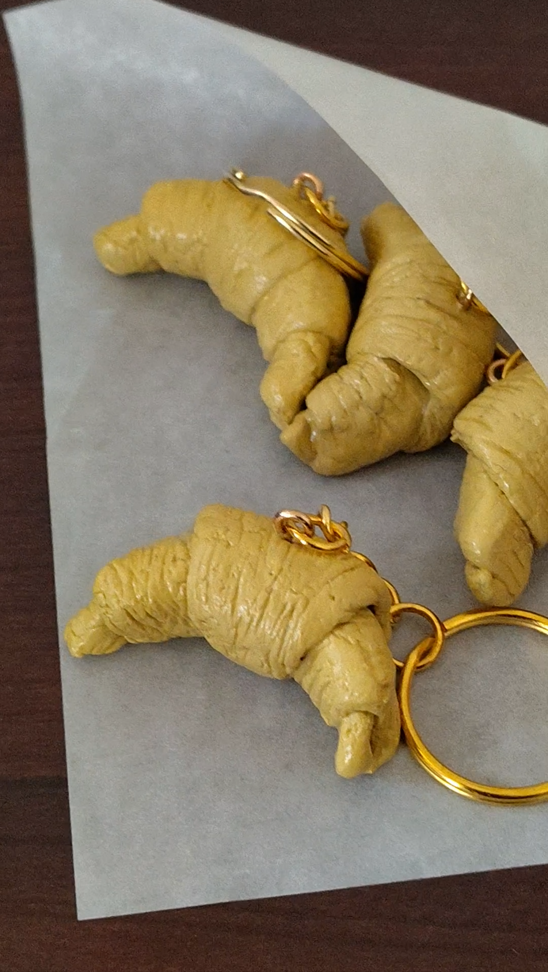 Croissant Clay Keychain