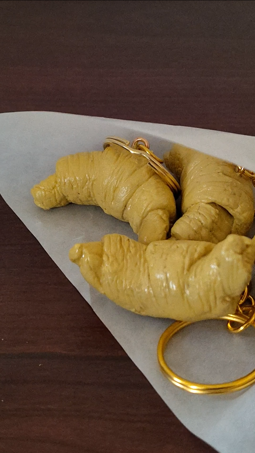 Croissant Clay Keychain