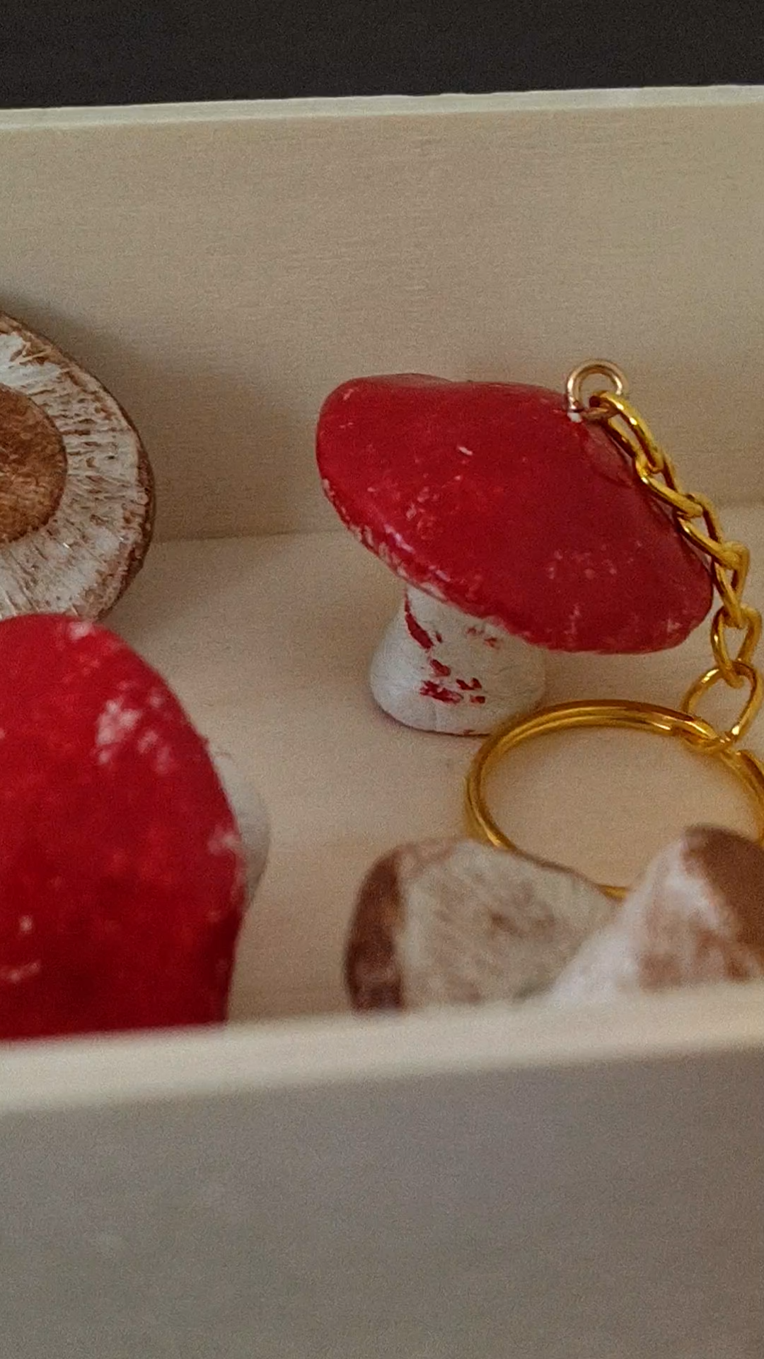 Handmade Mushroom Clay Keychain | Whimsical Cute Keychain | Cottagecore Charm