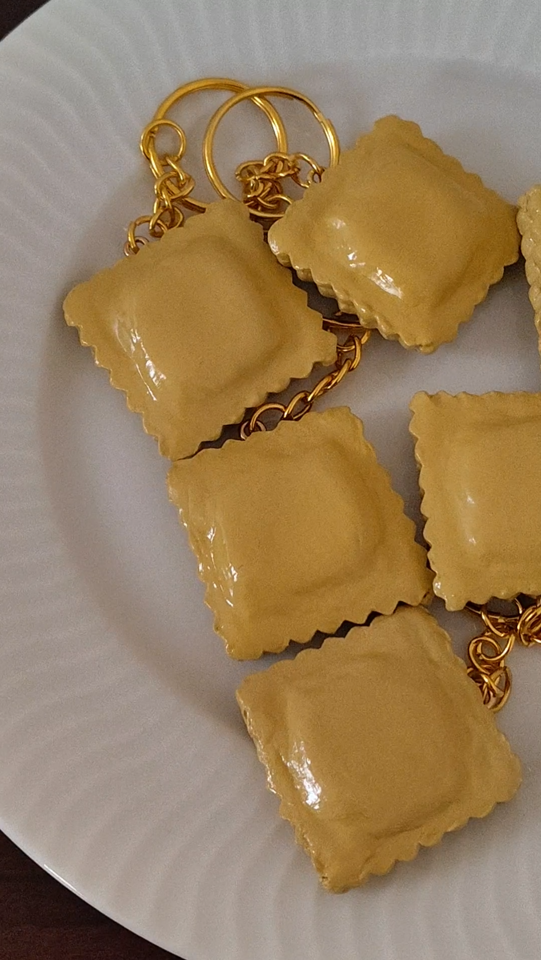 Ravioli Clay Keychain
