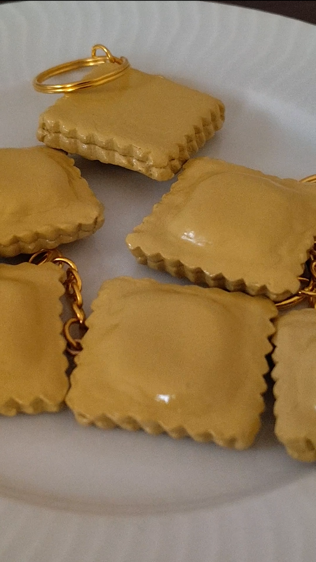 Ravioli Clay Keychain