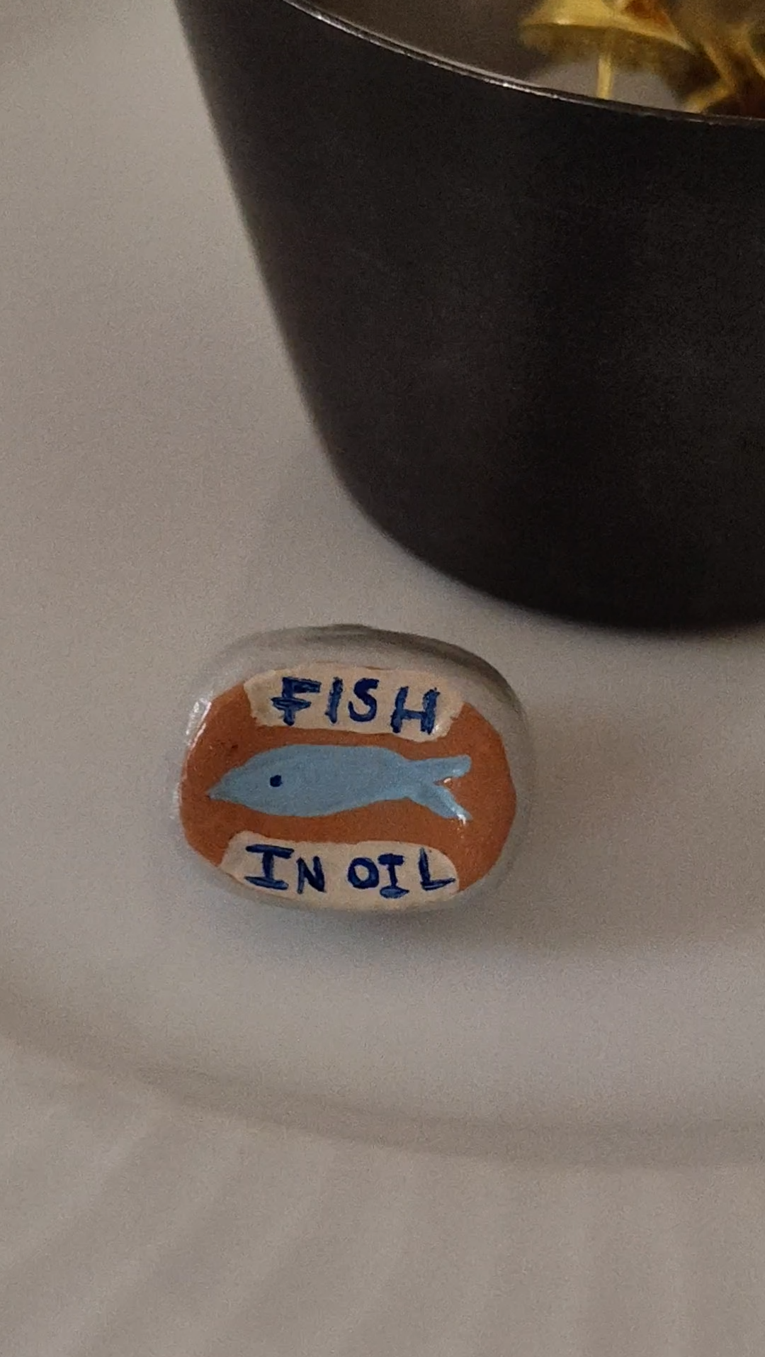 Sculpted Fish Tin Clay Lapel Pin